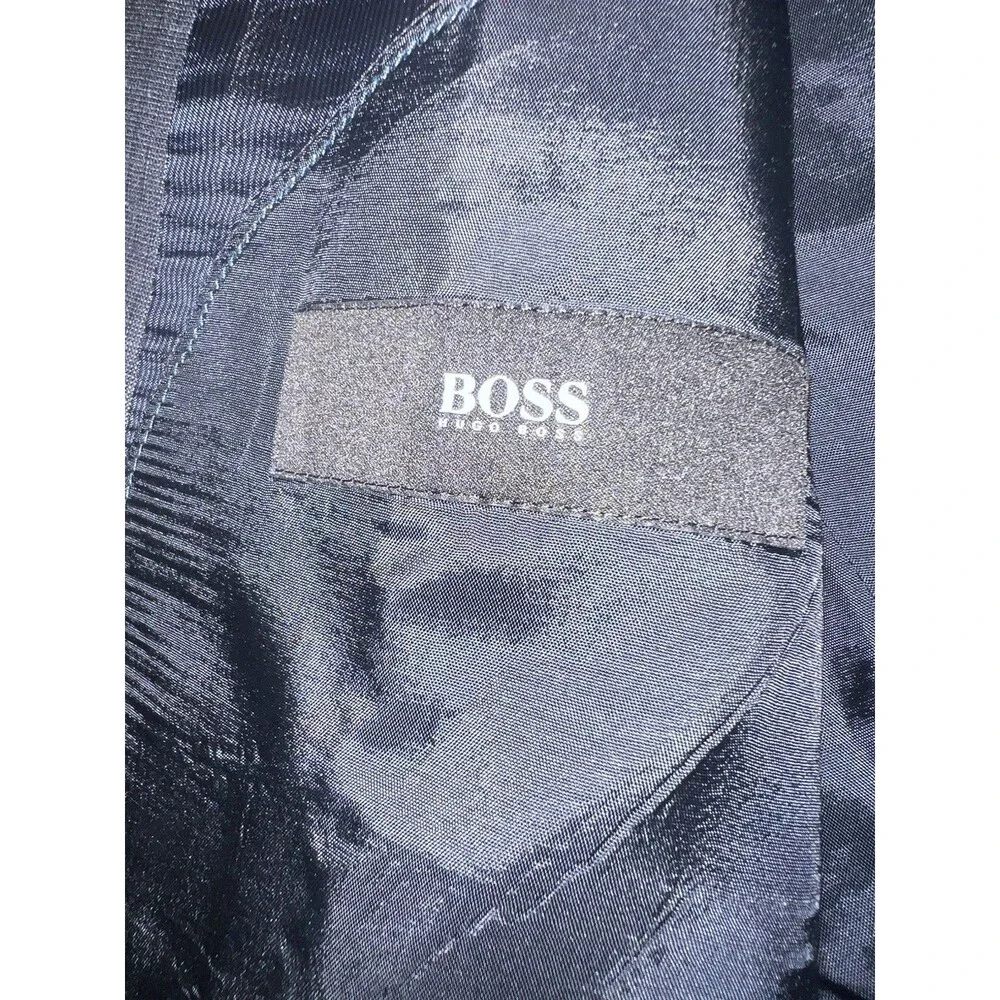 HUGO BOSS Genius 1 Blazer Men 44R Slim Fit 100% Virgin Wool Sport Coat Blue